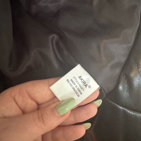 NEW Akira Due for a Win Cocoon Coat Faux Leather Black Small Oversized NWOT - Picture 7 of 8